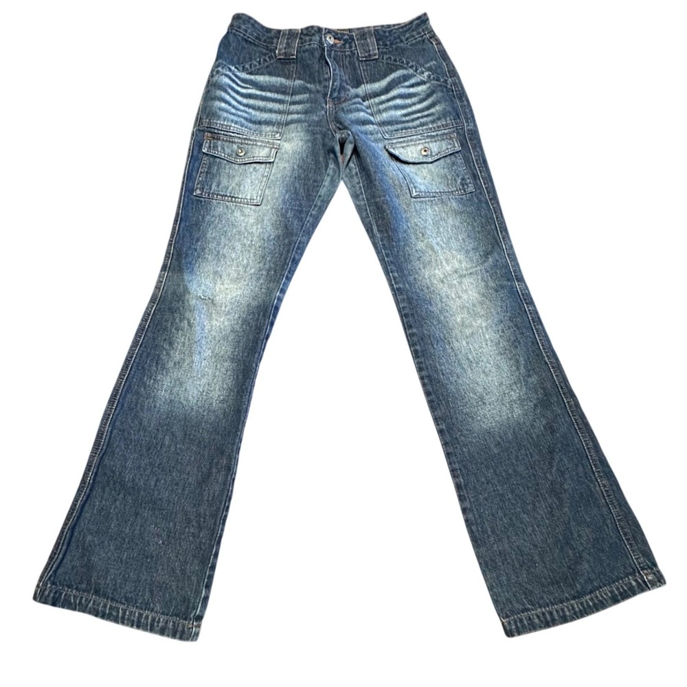 Route 66 Low Rise Bootcut‎ Jeans Size 8 Blue Distressed Y2K